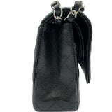 シャネル CHANEL マトラッセ25 A01112 31番台 ブラック シルバー金具 キャビアスキン レディース ショルダーバッグ
