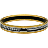 エルメス HERMES エマイユPM ブラック/ホワイト ゴールド金具 七宝焼き/メタル アクセサリー
