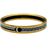 エルメス HERMES エマイユPM ブラック/ホワイト ゴールド金具 七宝焼き/メタル アクセサリー