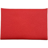 エルメス HERMES カルヴィ ヴェルソ U刻印 ローズテキサス/キューイブル シルバー金具 シェーブル レディース カードケース