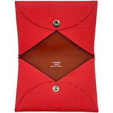 エルメス HERMES カルヴィ ヴェルソ U刻印 ローズテキサス/キューイブル シルバー金具 シェーブル レディース カードケース