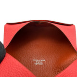 エルメス HERMES カルヴィ ヴェルソ U刻印 ローズテキサス/キューイブル シルバー金具 シェーブル レディース カードケース