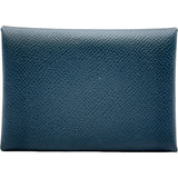 エルメス HERMES カルヴィデュオ ヴェルソ W刻印 ブルードプリュス/ヴェールフィズ シルバー金具 エプソン メンズ カードケース