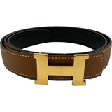 エルメス HERMES コンスタンスベルトミニ85cm Z刻印 ゴールド/ブラック ゴールド金具 エプソン/スイフト レディース ベルト