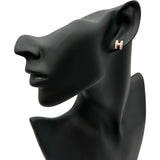 エルメス HERMES ポップHミニピアス ローズドラジェ シルバー金具 エナメル・メタル アクセサリー