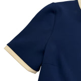 グッチ GUCCI タイガーボタン半袖ワンピース 526978 ネイビー レーヨン レディース ワンピース
