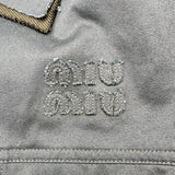 ミュウミュウ miu miu ロゴ刺繍カットオフコットンジャケット ML1063 ネイビー コットン レディース その他アウター