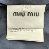 ミュウミュウ miu miu ロゴ刺繍カットオフコットンジャケット ML1063 ネイビー コットン レディース その他アウター
