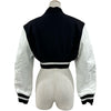 ジバンシィ GIVENCHY クロップドレザー切替バーシティジャケット BW00JU611V ブラック ウール レディース その他アウター