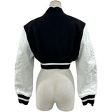 ジバンシィ GIVENCHY クロップドレザー切替バーシティジャケット BW00JU611V ブラック ウール レディース その他アウター