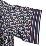 クリスチャン・ディオール Christian Dior オブリーク総柄オープンカラー半袖シャツ 113C519A4751 ブルー シルク メンズ 半袖シャツ