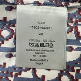 クリスチャン・ディオール Christian Dior オブリーク総柄オープンカラー半袖シャツ 113C519A4751 ブルー シルク メンズ 半袖シャツ