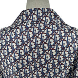 クリスチャン・ディオール Christian Dior オブリーク総柄オープンカラー半袖シャツ 113C519A4751 ブルー シルク メンズ 半袖シャツ