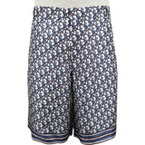 クリスチャン・ディオール Christian Dior オブリーク総柄シルクハーフパンツ 013C121A4751 ブルー シルク メンズ その他ボトムス