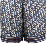 クリスチャン・ディオール Christian Dior オブリーク総柄シルクハーフパンツ 013C121A4751 ブルー シルク メンズ その他ボトムス