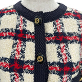 グッチ GUCCI GGボタンノーカラーツイードコート 660820 アイボリー ナイロン レディース その他アウター