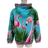 ドルチェ＆ガッバーナ Dolce & Gabbana フラミンゴジップフーディー L4SW13 ブルー コットン レディース パーカー