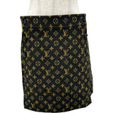 ルイ・ヴィトン LOUIS VUITTON モノグラムイディールウールシルクミニスカート FHSK08 ブラウン ウール レディース ミニスカート