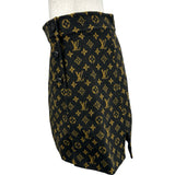 ルイ・ヴィトン LOUIS VUITTON モノグラムイディールウールシルクミニスカート FHSK08 ブラウン ウール レディース ミニスカート