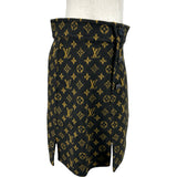 ルイ・ヴィトン LOUIS VUITTON モノグラムイディールウールシルクミニスカート FHSK08 ブラウン ウール レディース ミニスカート