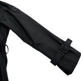 モンクレール MONCLER EBIHENS プリーツロングトレンチコート ブラック コットン レディース トレンチコート