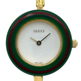 グッチ GUCCI チェンジベゼル 11/12.2 ホワイト ゴールドメッキ クオーツ レディース 腕時計