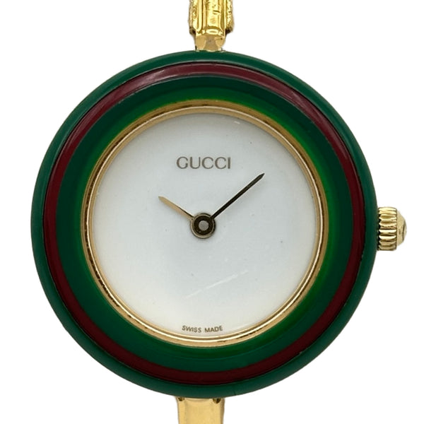 グッチ GUCCI チェンジベゼル 11/12.2 ホワイト ゴールドメッキ