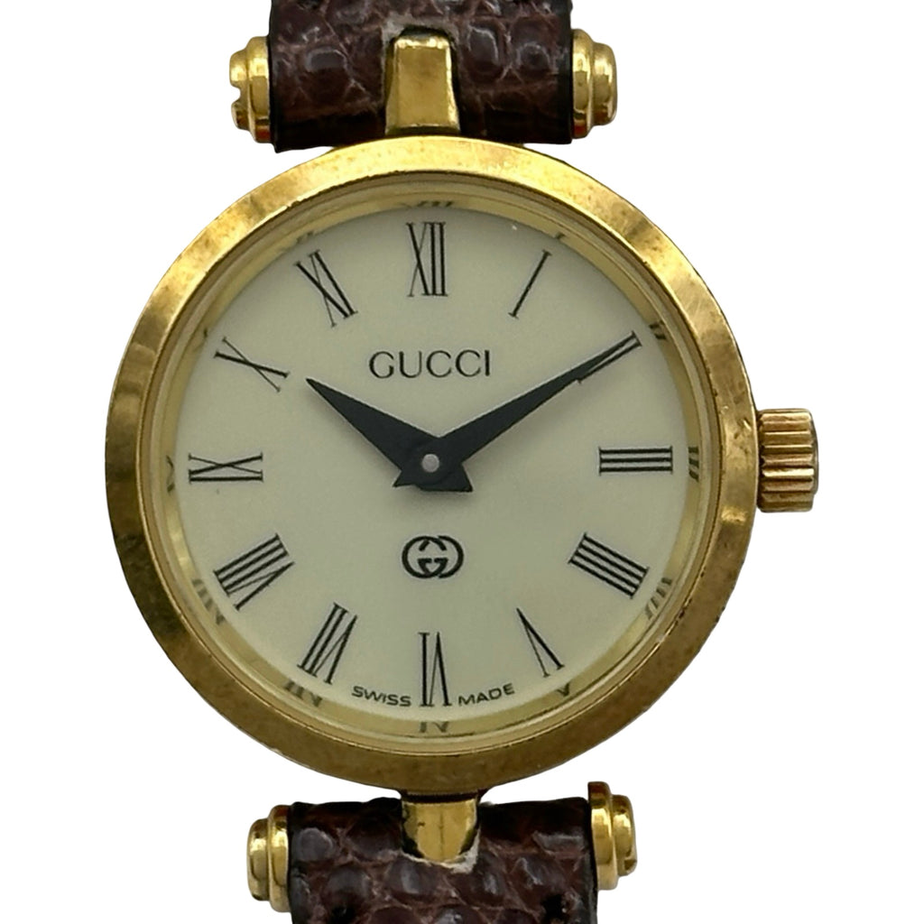 グッチ GUCCI シェリーライン ホワイト ゴールドプレーテッド クオーツ