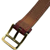 エルメス HERMES ケリーウォッチ KE1.201 ワインレッド 金メッキ クオーツ レディース 腕時計