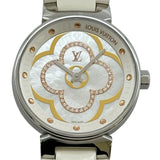 ルイ・ヴィトン LOUIS VUITTON タンブール ムーンディヴァイン PM QA017 ホワイトシェル ステンレススチール クオーツ レディース 腕時計