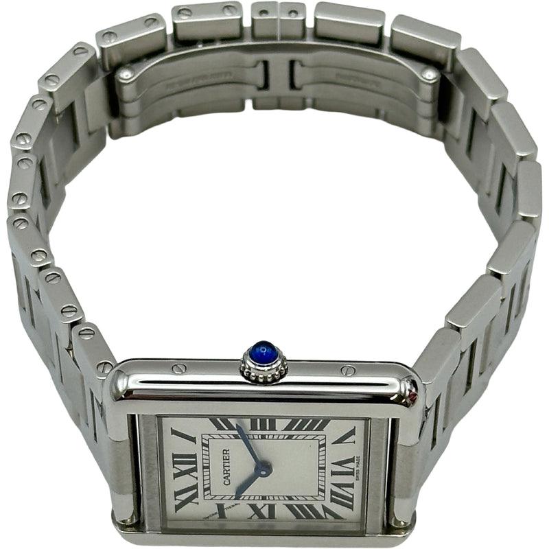 カルティエ タンクソロ用 3コマ シルバー　ステンレス カルティエ Cartier タンクソロ SM W5200013 シルバー ステンレス