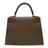 エルメス HERMES ケリー28 外縫い W刻 エトゥープ シルバー金具 エプソン レディース ハンドバッグ