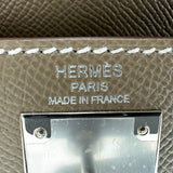 エルメス HERMES ケリー28 外縫い W刻 エトゥープ シルバー金具 エプソン レディース ハンドバッグ