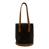 ルイ・ヴィトン LOUIS VUITTON バケットPM M42238 ブラウン モノグラム/レザー レディース トートバッグ