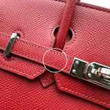 エルメス HERMES バーキン25 □J刻印 ルージュガランス シルバー金具 トゴ レディース ハンドバッグ