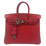 エルメス HERMES バーキン25 □J刻印 ルージュガランス シルバー金具 トゴ レディース ハンドバッグ