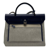 エルメス HERMES エールバッグジップPM Z刻 エクリュ/ブルーサフィール シルバー金具 トワル/ハンター レディース ショルダーバッグ