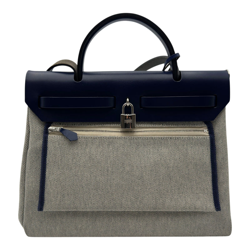 エルメス HERMES エールバッグジップPM Z刻 エクリュ/ブルーサフィール