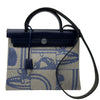 エルメス HERMES エールバッグジップPM Z刻 エクリュ/ブルーサフィール シルバー金具 トワル/ハンター レディース ショルダーバッグ