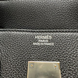 エルメス HERMES バーキン35 W刻 ブラック シルバー金具 トゴ レディース ハンドバッグ