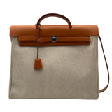エルメス HERMES エールバッグMM □C刻 アイボリー/ゴールド トワル/ハンター レディース ショルダーバッグ