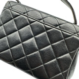 シャネル CHANEL マトラッセ ハンドバッグ 4番台 ブラック ゴールド金具 ラムスキン レディース