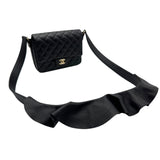 シャネル CHANEL マトラッセ フリルショルダーバッグ AS1737 29番台 ブラック ラムスキン レディース ショルダーバッグ