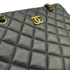 シャネル CHANEL マトラッセ ショッピングトートバッグ 17番台 ブラック ゴールド金具 ラムスキン レディース