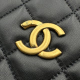 シャネル CHANEL マトラッセ ショッピングトートバッグ 17番台 ブラック ゴールド金具 ラムスキン レディース