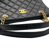 シャネル CHANEL マトラッセ ショッピングトートバッグ 17番台 ブラック ゴールド金具 ラムスキン レディース