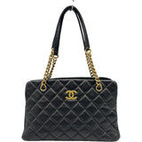 シャネル CHANEL マトラッセ ショッピングトートバッグ 17番台 ブラック ゴールド金具 ラムスキン レディース