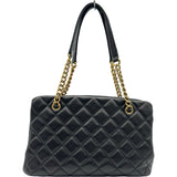シャネル CHANEL マトラッセ ショッピングトートバッグ 17番台 ブラック ゴールド金具 ラムスキン レディース