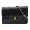シャネル CHANEL マトラッセ クラシックフラップバッグ 8番台 ブラック ゴールド金具 ラムスキン レディース ショルダーバッグ