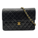 シャネル CHANEL マトラッセ クラシックフラップバッグ 8番台 ブラック ゴールド金具 ラムスキン レディース ショルダーバッグ